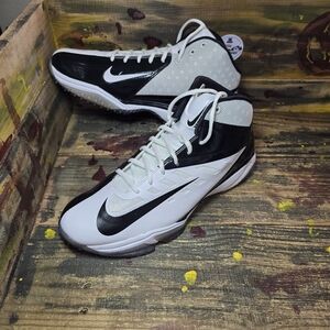 Size 12 Nike Vapor Pro 3/4 Speed Turf‎ Football Shoes White/Black 527878-100 New
